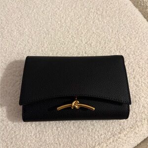 Charles & Keith Black Wallet with Gold Accent